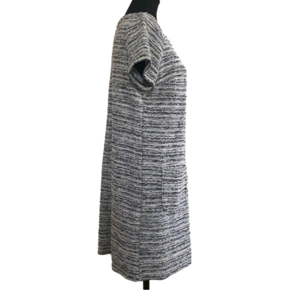 Ann Taylor Loft gray and ivory textured shift a-line dress. Size M petite - Picture 10 of 10
